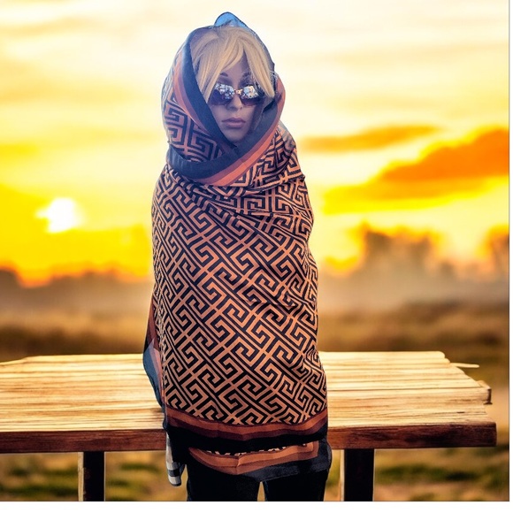 Monogram Scarf Shawl Wrap - Picture 1 of 4